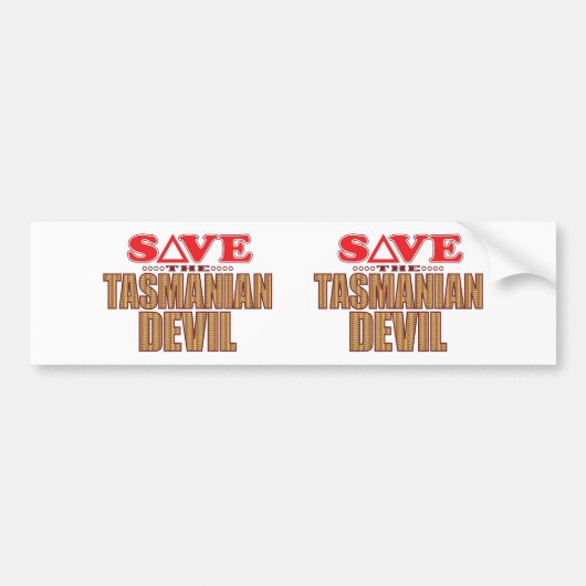 Tasmanian Devil Save Bumpersticker (Voorkant)