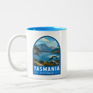 Tasmanië Australië Reizen Kunst Vintage Tweekleurige Koffiemok