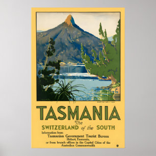 Tasmanië Vintage Reisposter Print