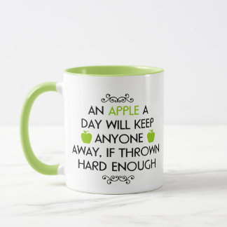 Tasse 11 onces. (once) avec "Apple par jour "