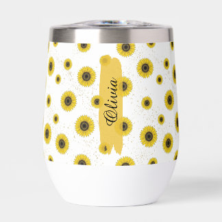 Tasse 11oz à motif Tournesol Blanc personnalisé