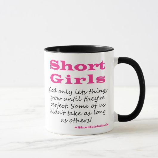 Tasse 11oz noire de filles courtes (Droite)
