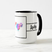 Tasse 15oz Femme Patron Moderne Blanche Sonnerie (Devant droit)