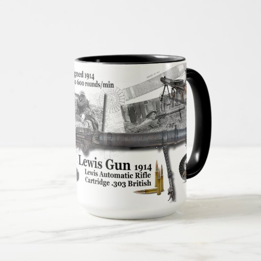 Tasse 1914 de café d'arme à feu de Lewis (Devant droit)