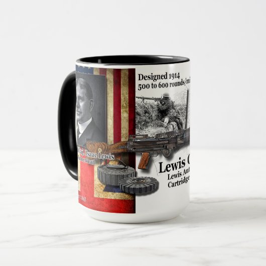 Tasse 1914 de café d'arme à feu de Lewis (Devant gauche)