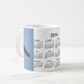 Tasse 2014 de café de calendrier d'oiseau (Devant gauche)