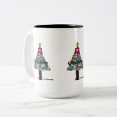 TASSE 2 COULEURS クリスマスツリー あらゆる生命たちへ感謝をささげます。 (Devant gauche)
