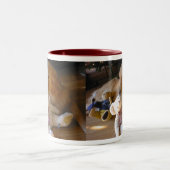 TASSE 2 COULEURS ゴールデンレトリーバー犬とテディーベア (Centre)