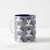 Tasse 2 Couleurs 寝ているシベリアンハスキー　Sleeping siberian husky (Devant gauche)