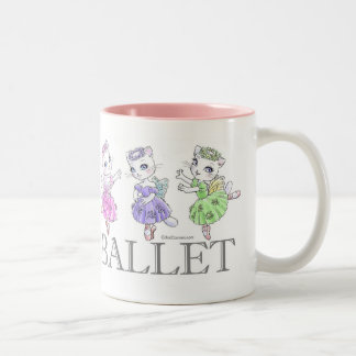 TASSE 2 COULEURS 白猫バレリーナ マグカップ