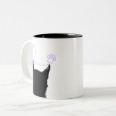 TASSE 2 COULEURS 黒猫の前後マグカップ (Devant gauche)