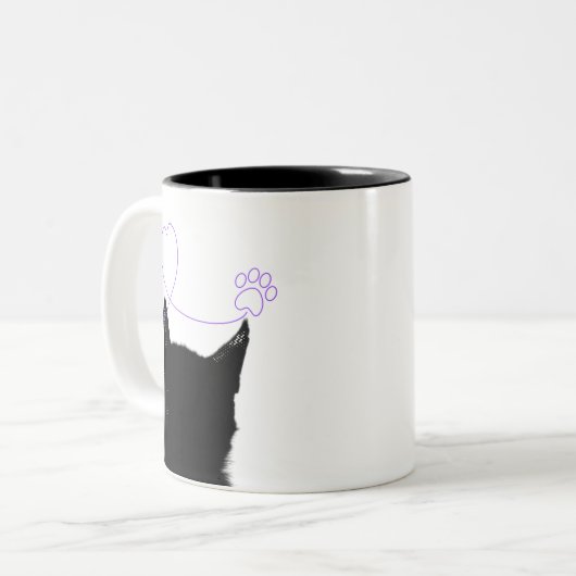 TASSE 2 COULEURS 黒猫の前後マグカップ (Devant gauche)