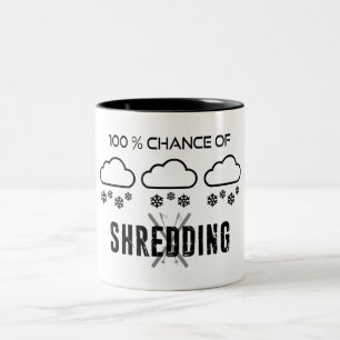 Tasse 2 Couleurs 100% De Chance De Shredding Météo Prévision Ski