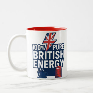 Tasse 2 Couleurs 100% Pure British Energy Funny UK Pride