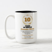 Tasse 2 Couleurs 10 Years of Service Employee Appreciation – Custom (Gauche)