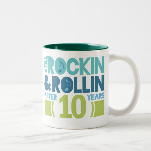 Tasse 2 Couleurs 10ème Cadeau de mariage d'anniversaire