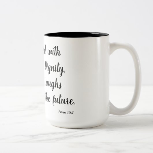 Tasse 2 Couleurs 112:7 de psaume (Droit)