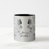 Tasse 2 Couleurs 11e anniversaire Mariage avec deux tonalités de Ro (Centre)