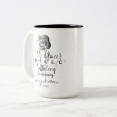 Tasse 2 Couleurs 11e anniversaire Mariage de Rose de l'acier (Devant gauche)