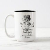 Tasse 2 Couleurs 11e anniversaire Mariage de Rose de l'acier (Gauche)
