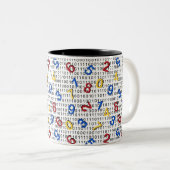 Tasse 2 Couleurs 123 Numéros Rouge Jaune Bleu Bleu Blancs Binary (Devant droit)