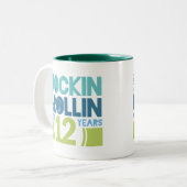 Tasse 2 Couleurs 12ème Cadeau de mariage d'anniversaire (Devant gauche)