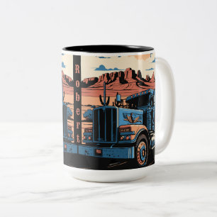 Tasse 2 Couleurs 18 Wheeler Simi Tracteur Trailer Truck Personnalis