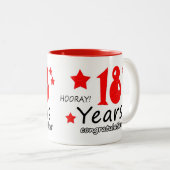 Tasse 2 Couleurs 18e anniversaire, 18 ans Mariage (Devant droit)