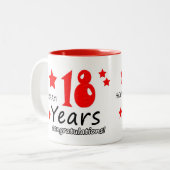Tasse 2 Couleurs 18e anniversaire, 18 ans Mariage (Devant gauche)