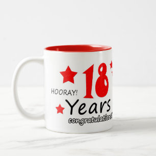 Tasse 2 Couleurs 18e anniversaire, 18 ans Mariage