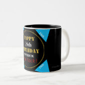 Tasse 2 Couleurs 18e anniversaire Blue Black Gold (Devant droit)