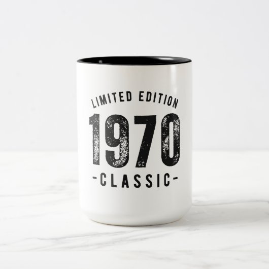 Tasse 2 Couleurs 1970 Année de naissance classique (Centre)