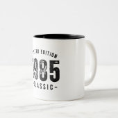 Tasse 2 Couleurs 1985 Année de naissance classique (Devant droit)