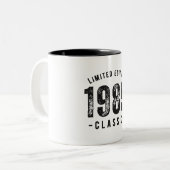 Tasse 2 Couleurs 1985 Année de naissance classique (Devant gauche)
