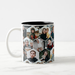 Tasse 2 Couleurs 19-Photo Collage en Nid d'Abeille