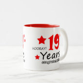 Tasse 2 Couleurs 19e anniversaire, 19 ans Mariage (Devant droit)