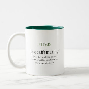 Tasse 2 Couleurs #1 Papa personnalisé Procaféination
