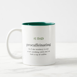 Tasse 2 Couleurs #1 Papa personnalisé Procaféination