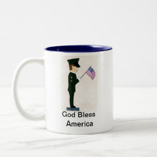 Tasse 2 Couleurs 1ère cavalerie Soldat Dieu Béni L'Amérique