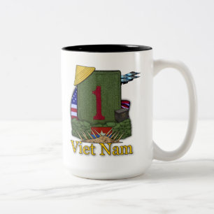 Tasse 2 Couleurs 1re division d'infanterie timbre des anciens comba