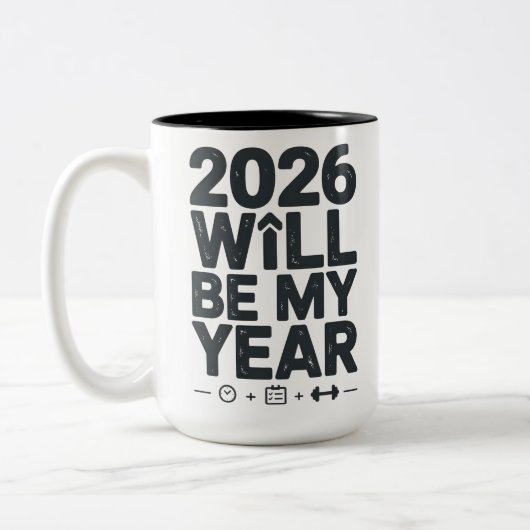 Tasse 2 Couleurs 2026 Discipline Will Be My Year (Gauche)
