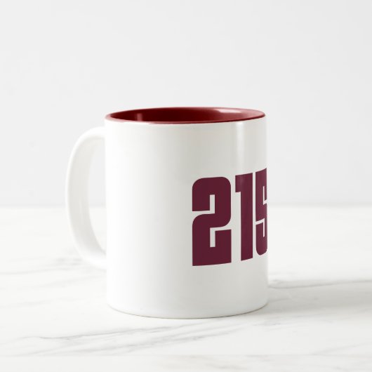 Tasse 2 Couleurs 215 Philly Area Code (Devant gauche)