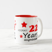 Tasse 2 Couleurs 22e anniversaire, 22 ans Mariage (Devant droit)