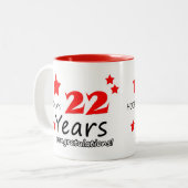 Tasse 2 Couleurs 22e anniversaire, 22 ans Mariage (Devant gauche)