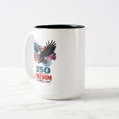 Tasse 2 Couleurs 250 Ans de Liberté Aigle Patriotique Drapeau Améri (Devant gauche)