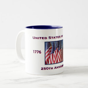 Tasse 2 Couleurs 250e anniversaire USA Patriotique