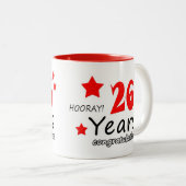 Tasse 2 Couleurs 26e anniversaire, 26 ans Mariage (Devant droit)