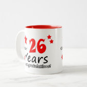 Tasse 2 Couleurs 26e anniversaire, 26 ans Mariage (Devant gauche)