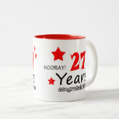 Tasse 2 Couleurs 27e anniversaire, 27 ans Mariage (Devant droit)