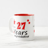 Tasse 2 Couleurs 27e anniversaire, 27 ans Mariage (Devant gauche)